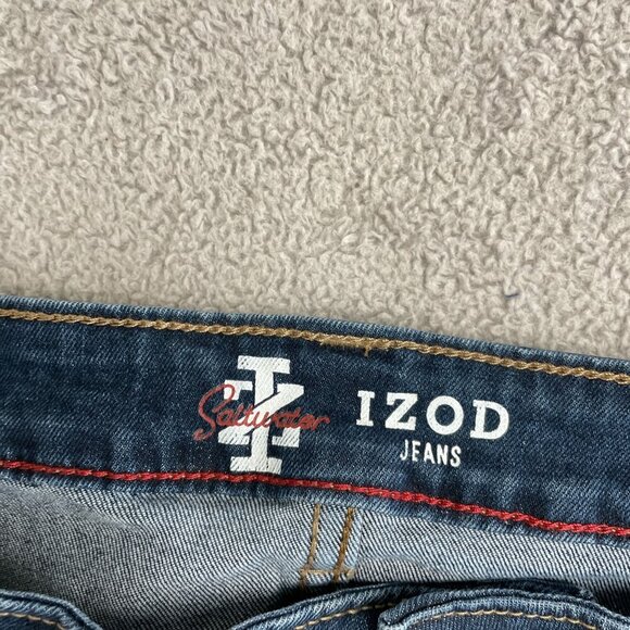 Izod Saltwater Jeans Men's 40x30 Comfort Stretch Straight Fit Denim - Picture 6 of 7